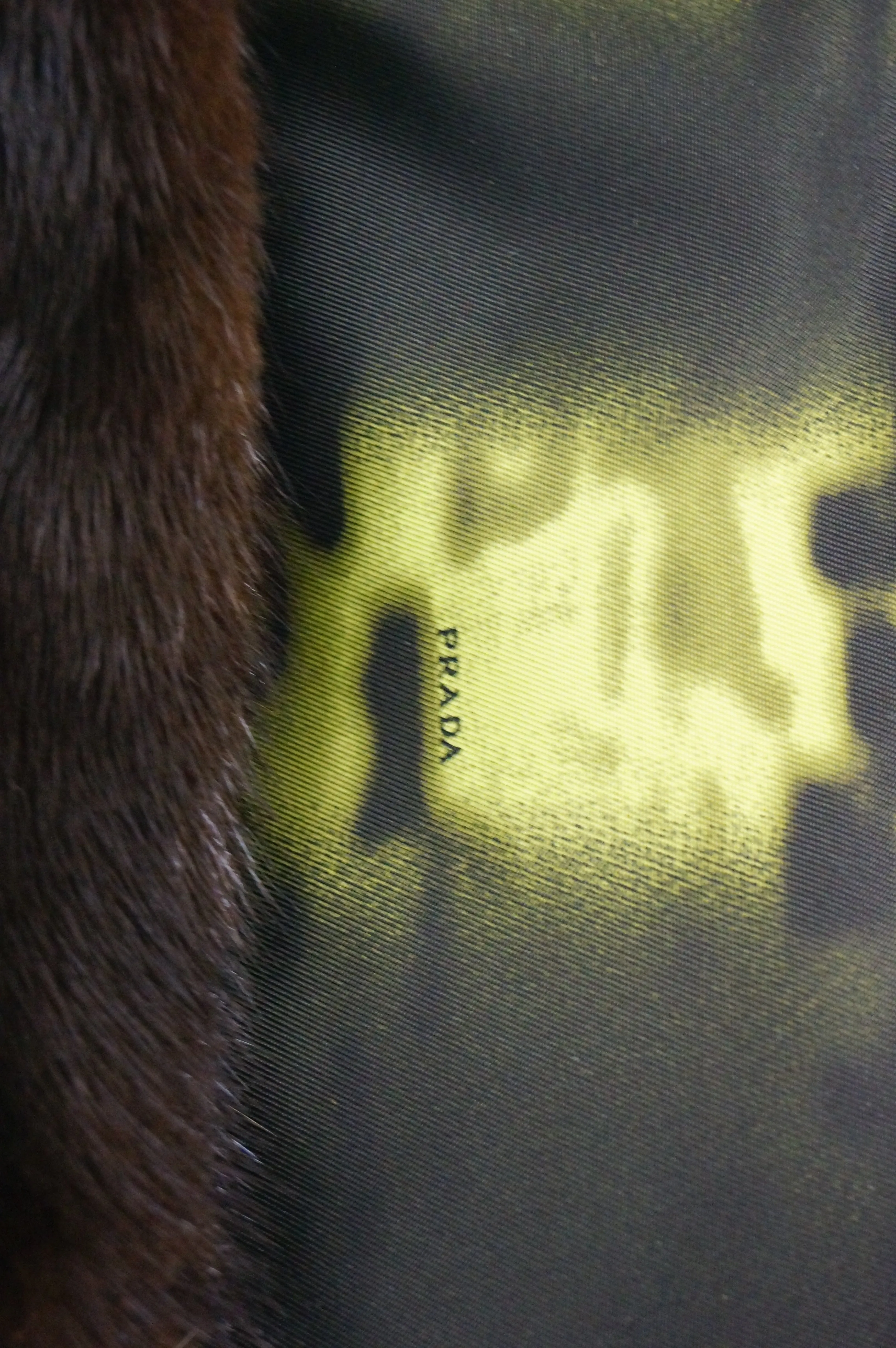 2004 Runway Prada Green Coat with Mink Trim and Bead Detail