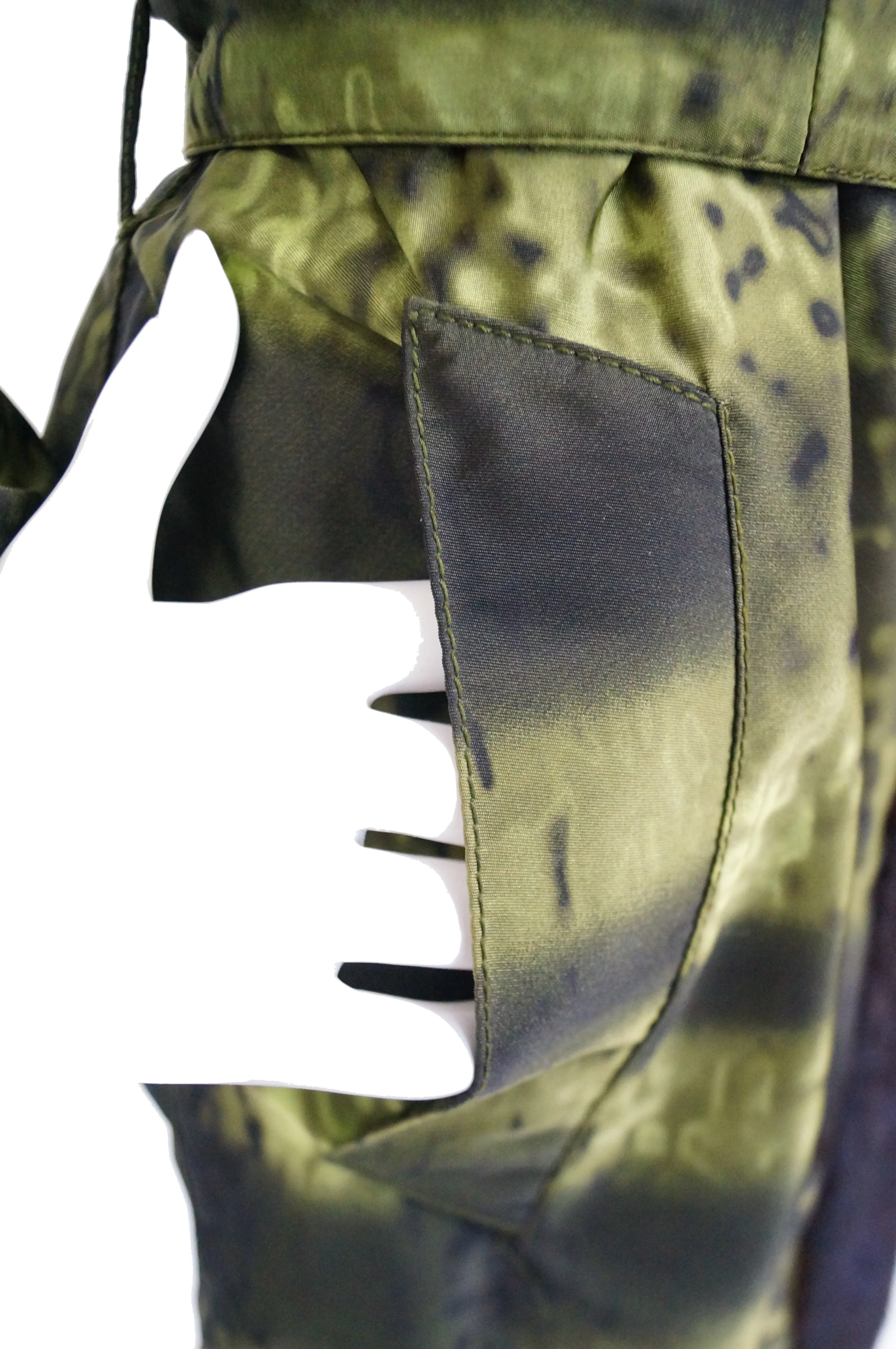 2004 Runway Prada Green Coat with Mink Trim and Bead Detail