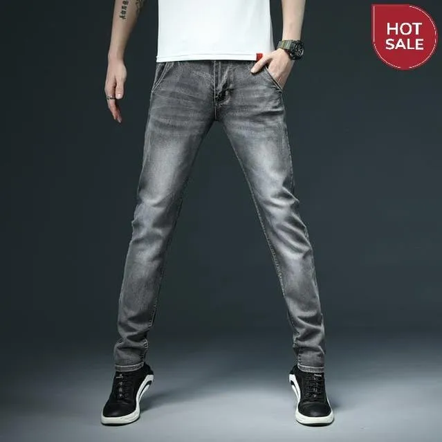 2020 New Men's Skinny White Jeans Fashion Casual Elastic Cotton Slim Denim Pants Male Brand Clothing Black Gray Khaki