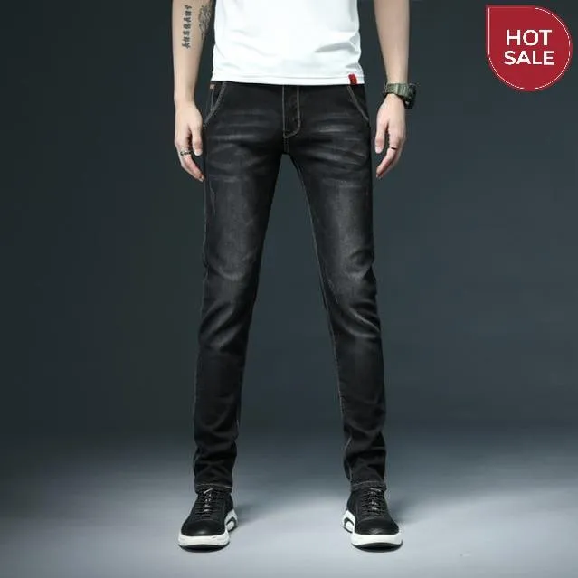 2020 New Men's Skinny White Jeans Fashion Casual Elastic Cotton Slim Denim Pants Male Brand Clothing Black Gray Khaki