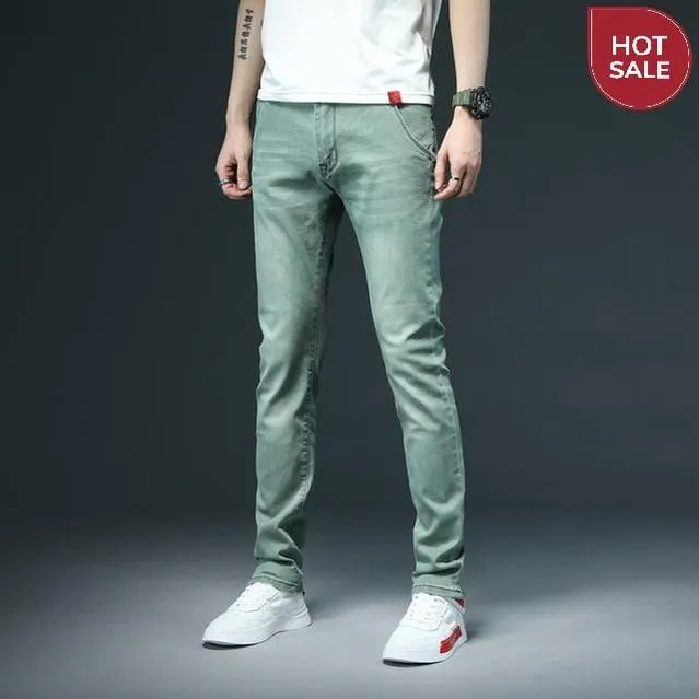 2020 New Men's Skinny White Jeans Fashion Casual Elastic Cotton Slim Denim Pants Male Brand Clothing Black Gray Khaki