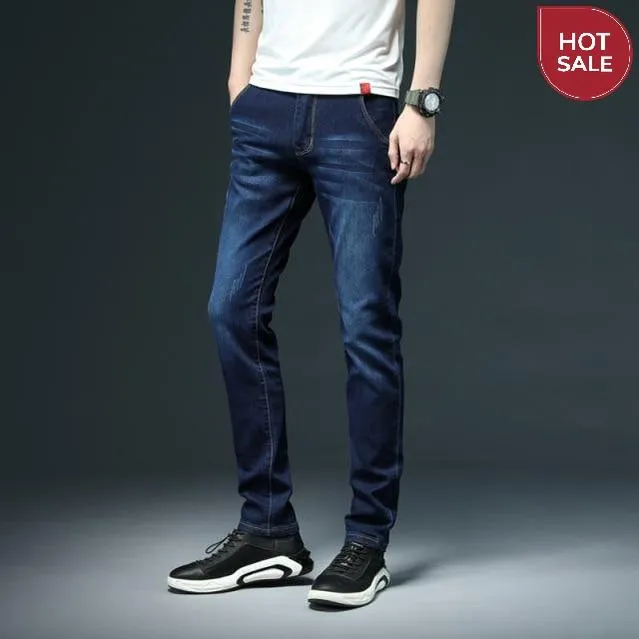 2020 New Men's Skinny White Jeans Fashion Casual Elastic Cotton Slim Denim Pants Male Brand Clothing Black Gray Khaki