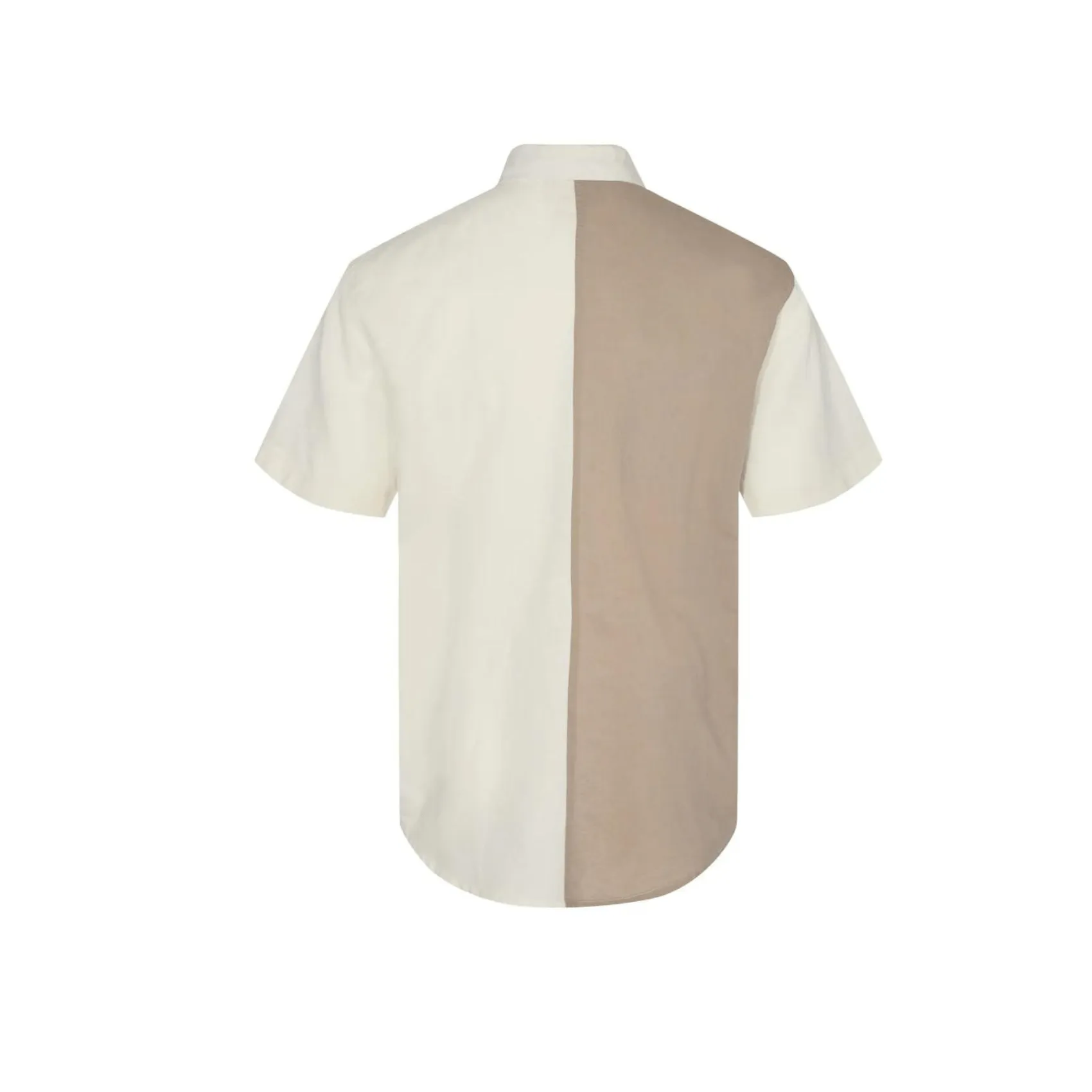 Akkian Cot Linen Block Shirt  - Tofu