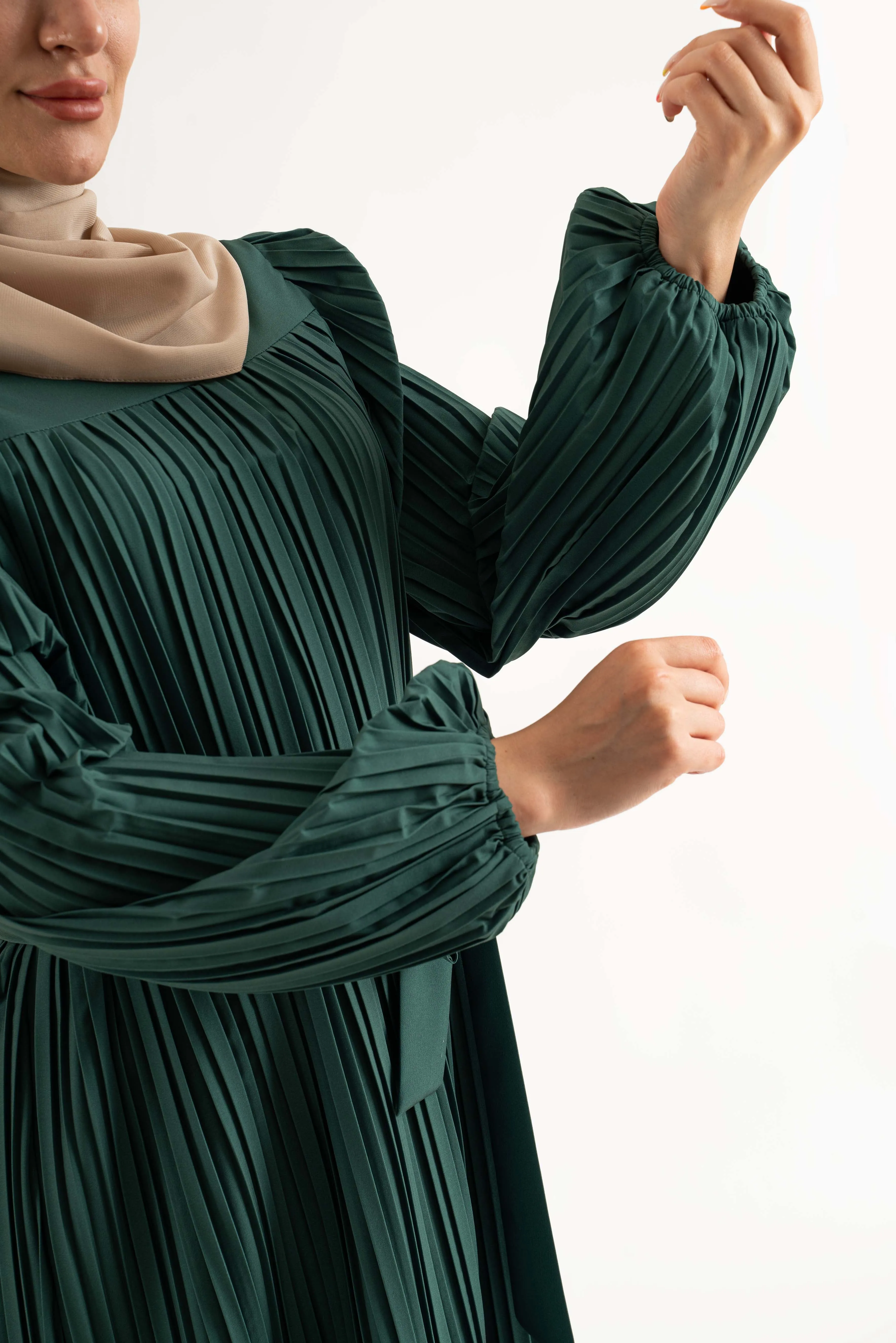 Amani Pleat Maxi Dress - Emerald
