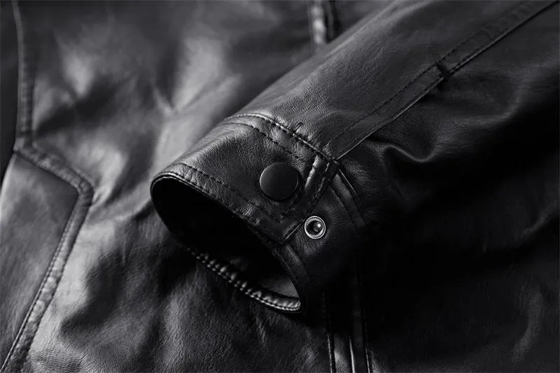 Angelo Ricci™ Faux Fur Liner Thicken Leather Coat