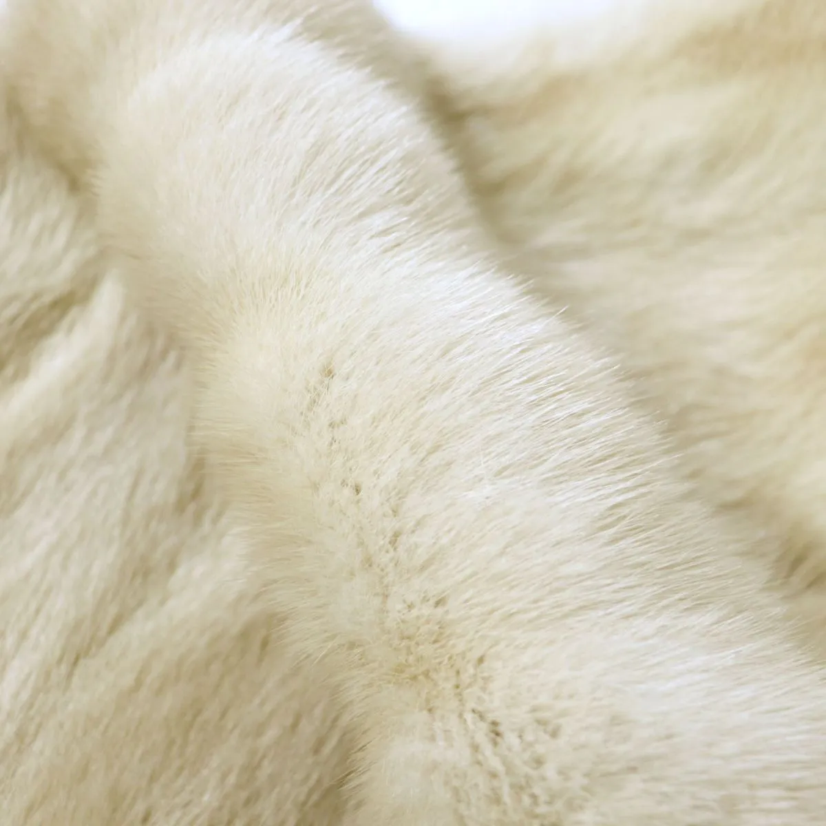 Beige Mink Real Fur Shawl Stole Tippet