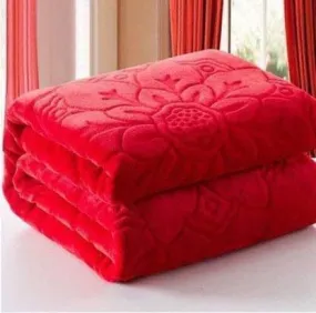 Bezzilish Home Floral Double Mink Blanket for Mild Winter-Microfiber-Pink, 300 TC