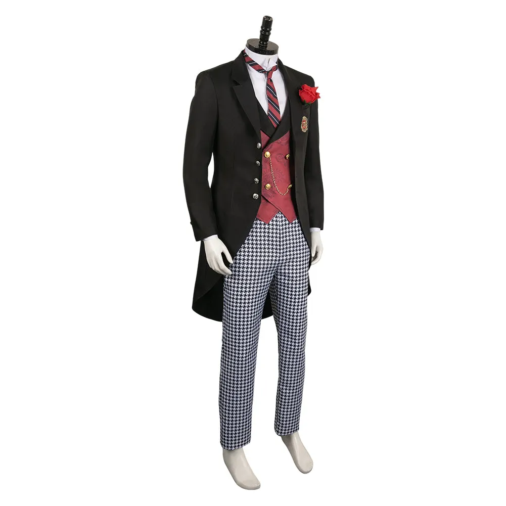 Black Butler Season 4: Public School Arc Edgar Redmond Black Outfit Party Carnival Halloween Cosplay Costume