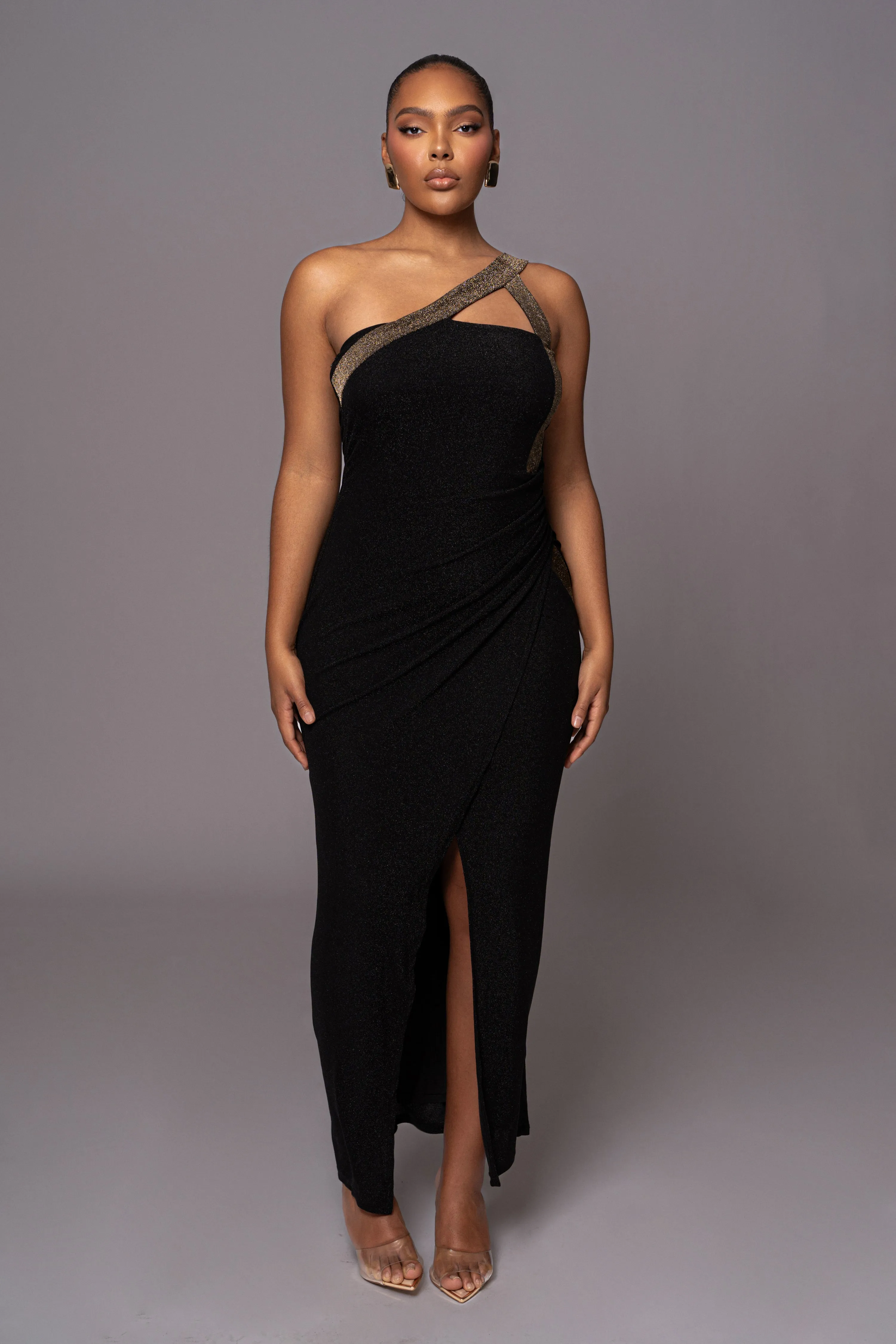 Black Johan One Shoulder Maxi Dress