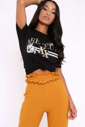 Black Reveur Slogan T-shirt - Caty