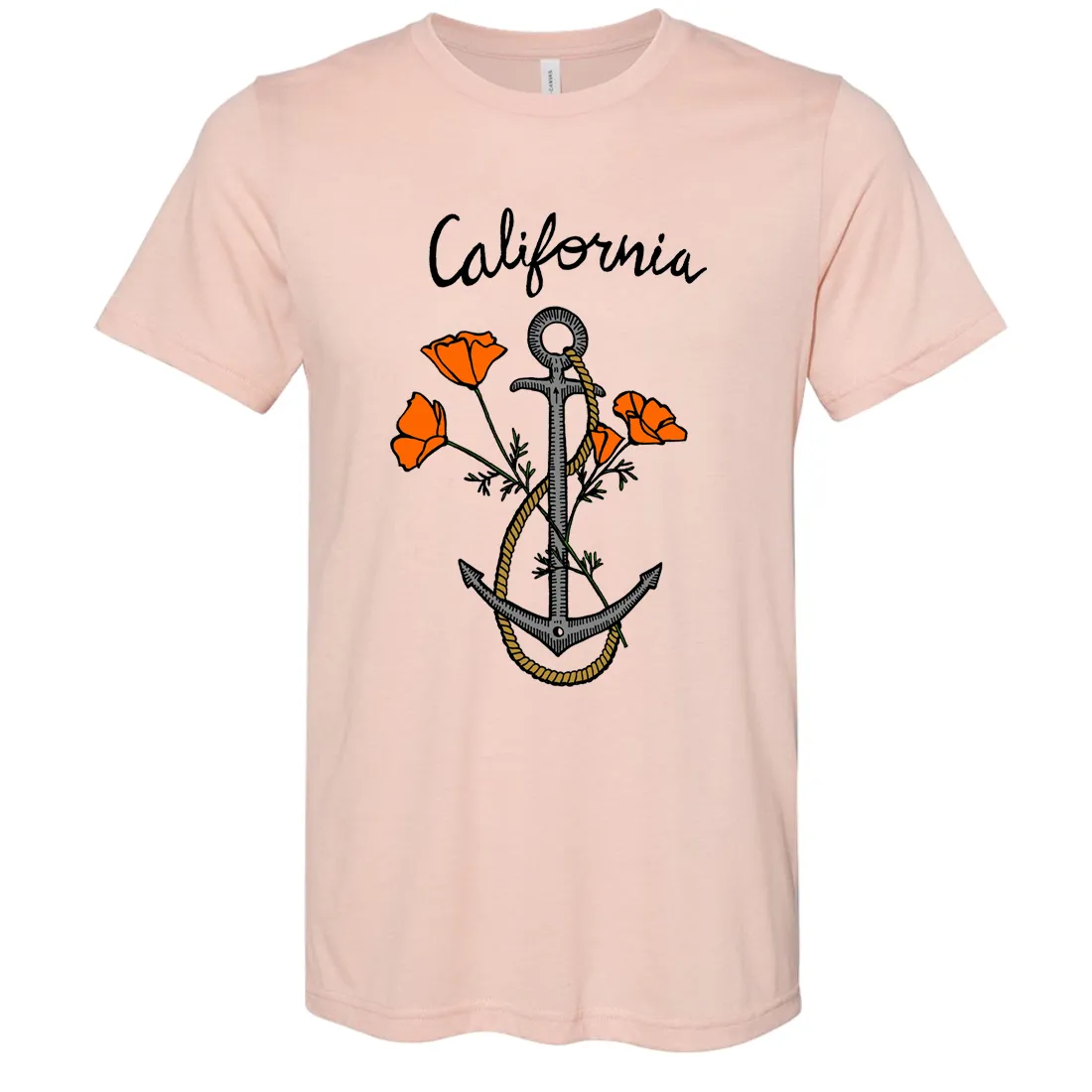 California Anchor Poppies Asst Colors Sueded Tee
