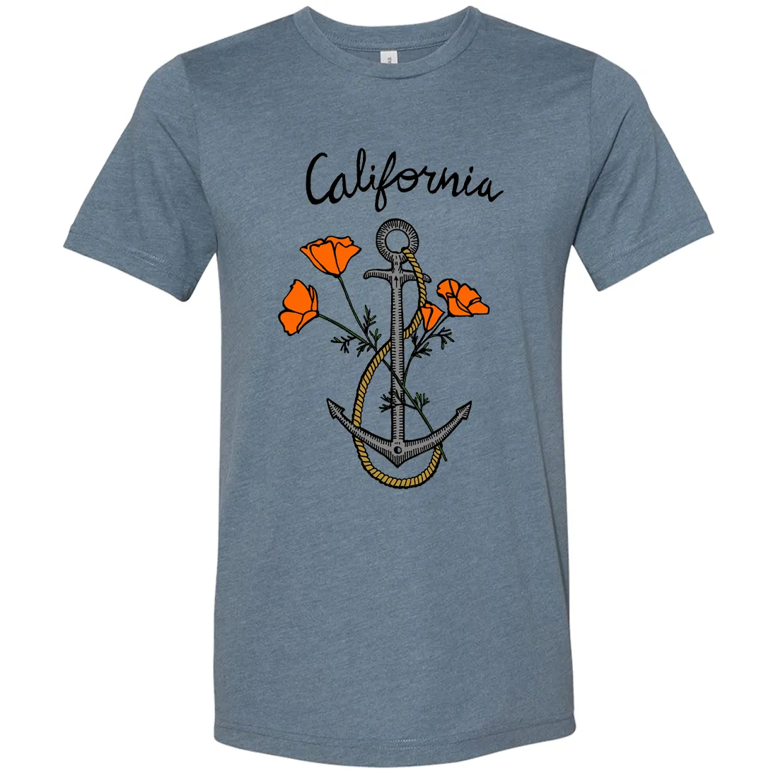 California Anchor Poppies Asst Colors Sueded Tee