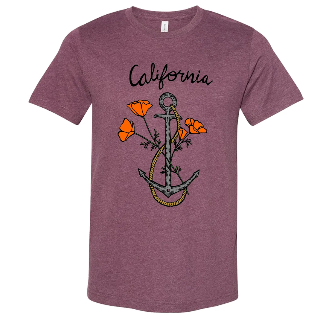 California Anchor Poppies Asst Colors Sueded Tee