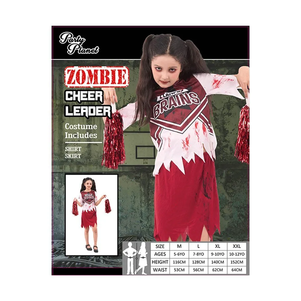 Children Zombie Cheerleader Girl Costume