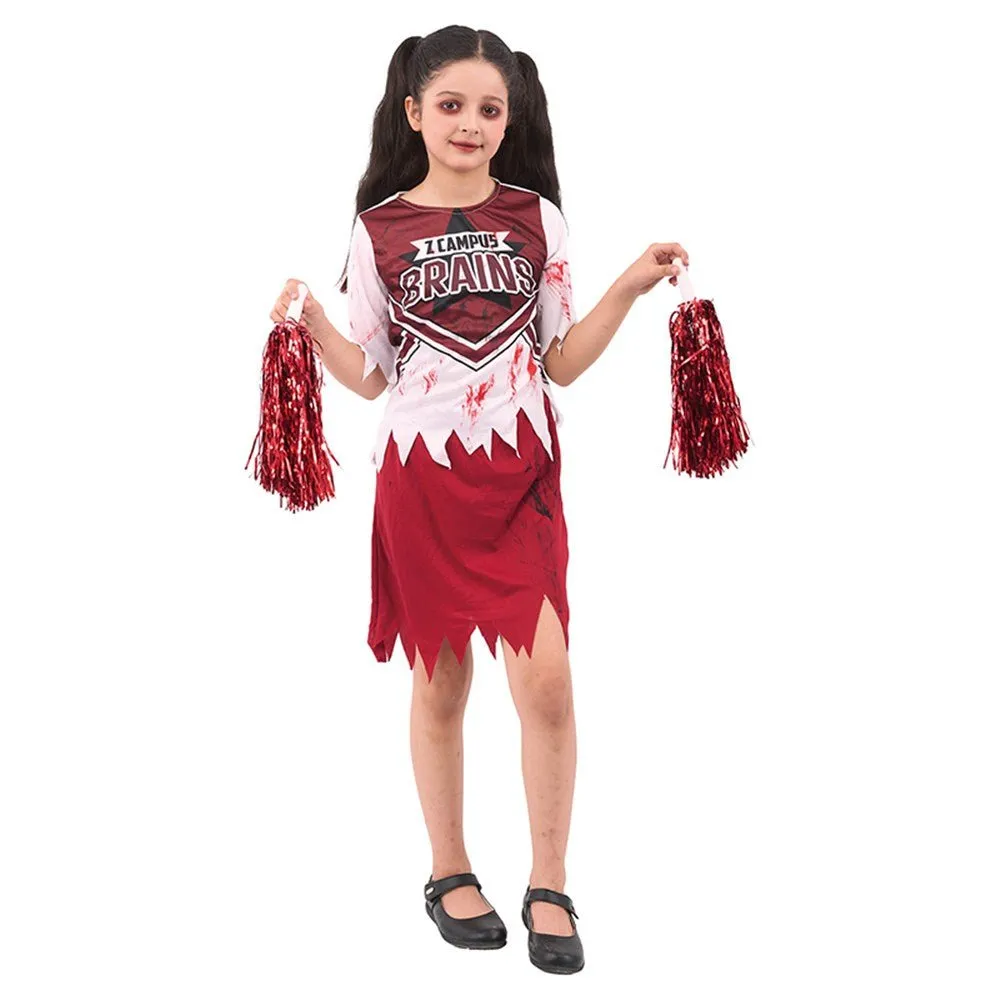 Children Zombie Cheerleader Girl Costume