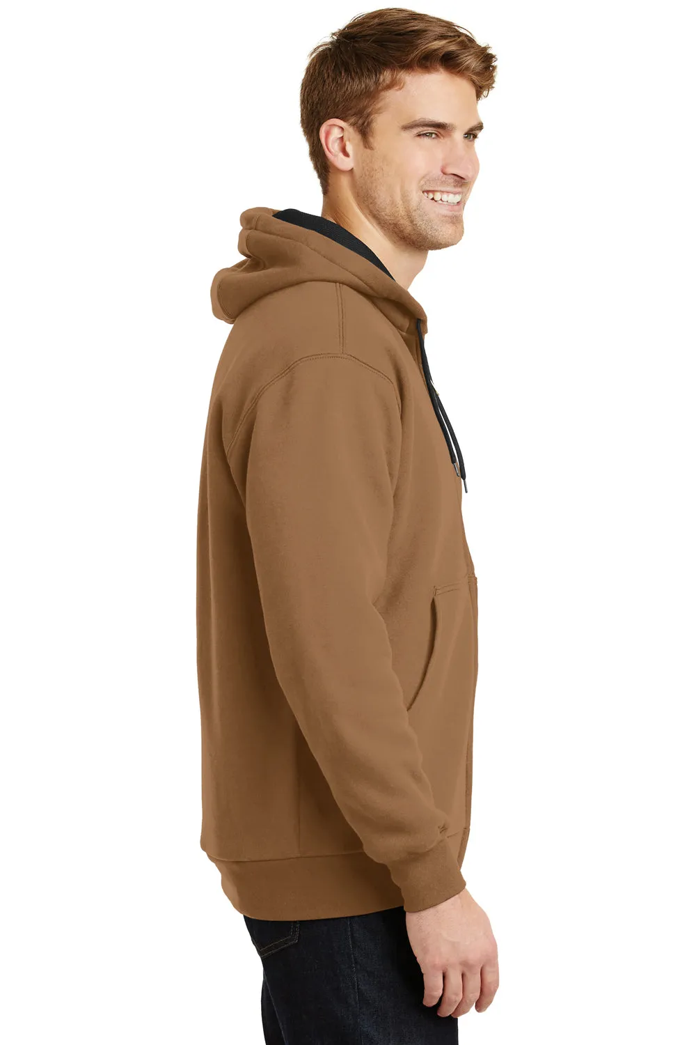 CornerStone Mens Full Zip Hooded Sweatshirt Hoodie w/ Pockets - Duck Brown