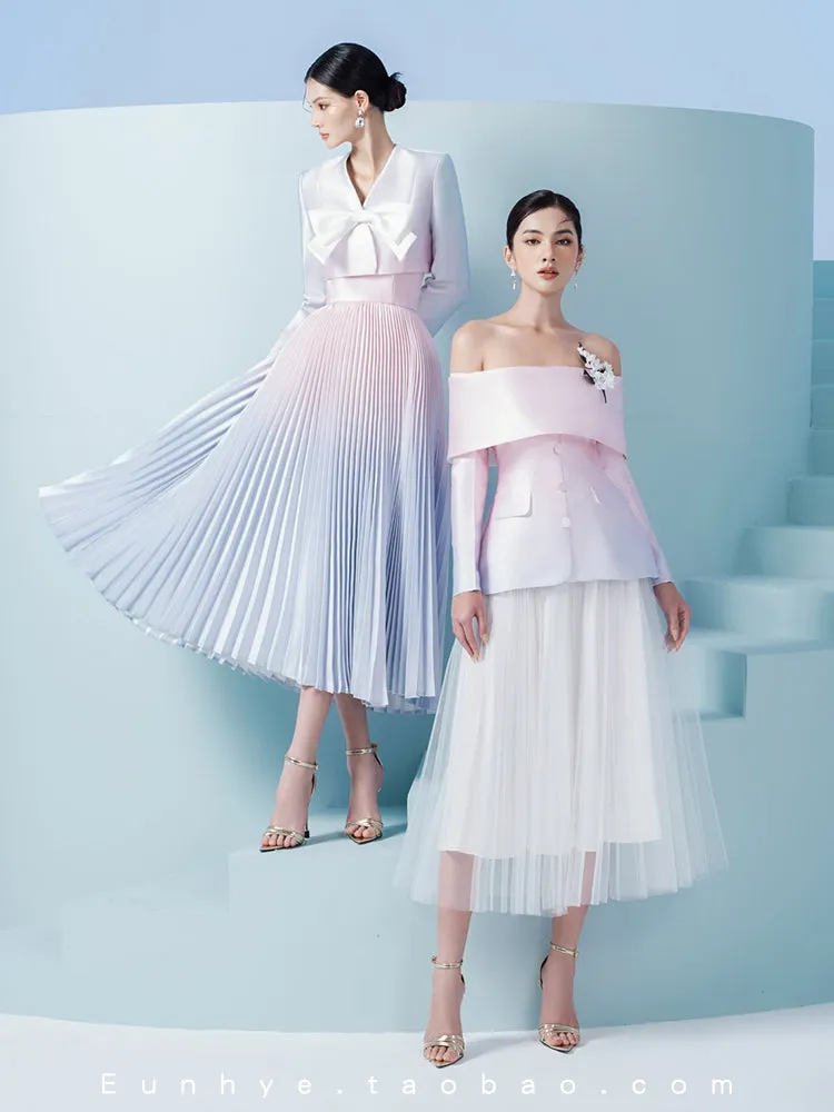 Early Spring 2023 new gradient long-sleeved jacket   tube top dress- Celia Regina