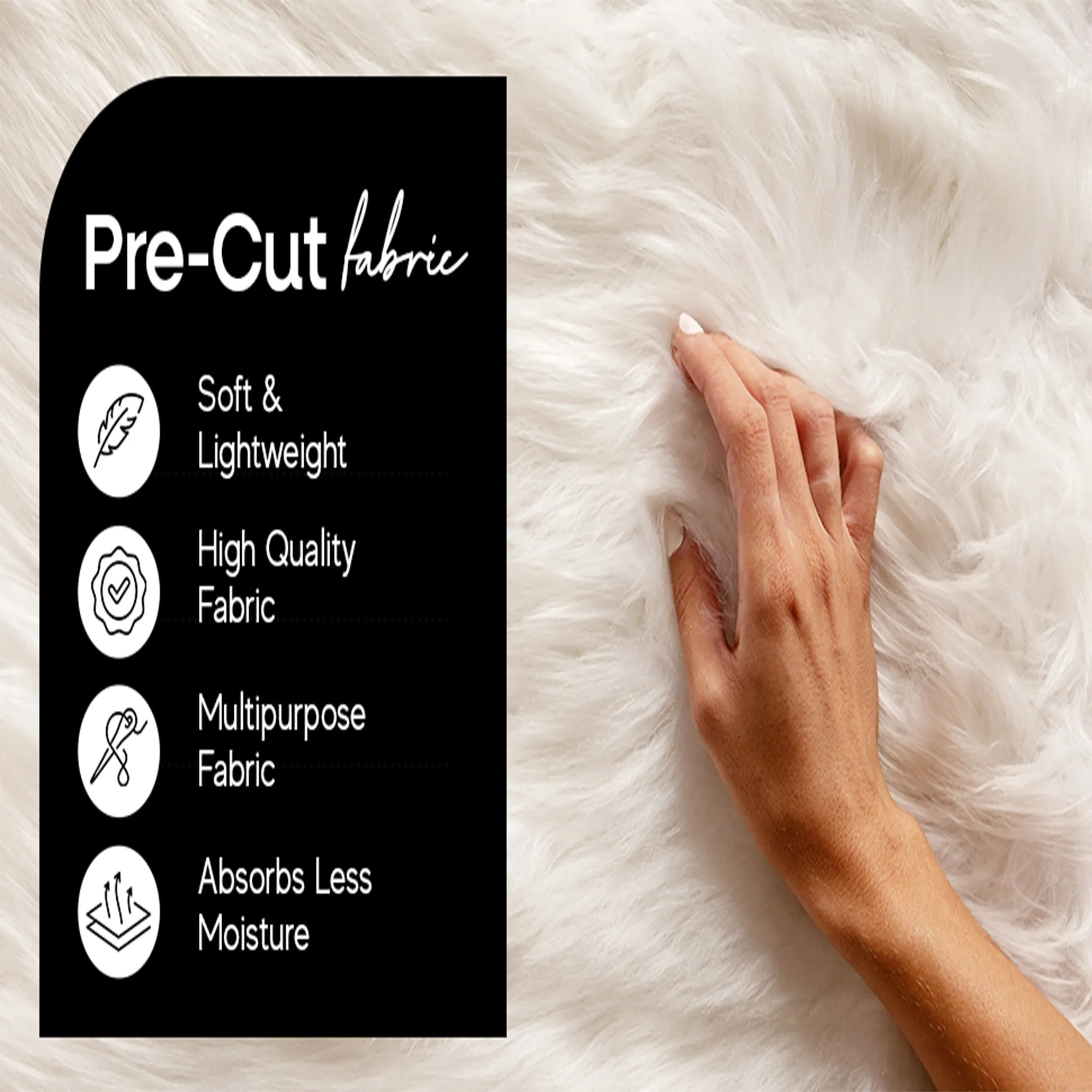 FabricLA Mohair Shaggy Faux Fur Fabric - Pre Cut Strips | Trim Ribbon | DIY Craft, Hobby, Costume, Decoration - Light Brown