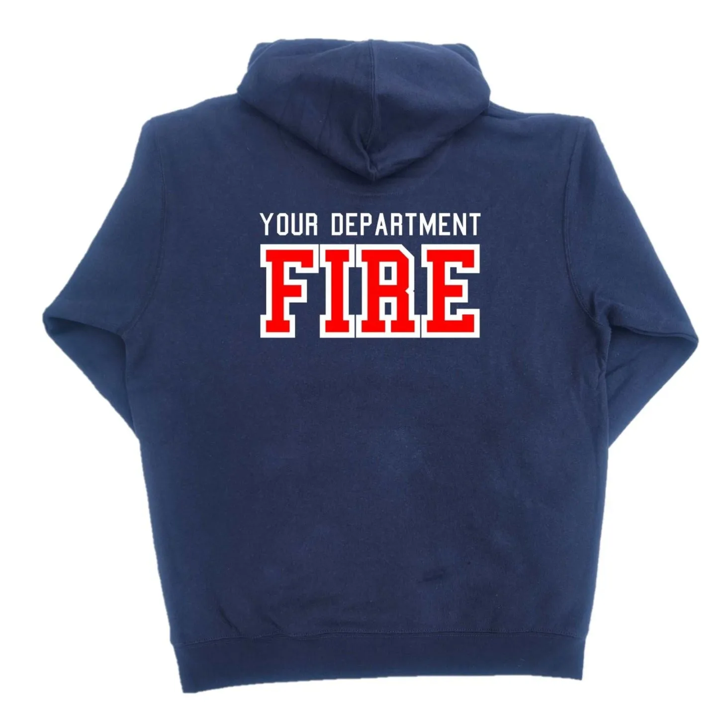 Firefighter Adult Unisex Personalized Navy Hoodie with RED Maltese Cross