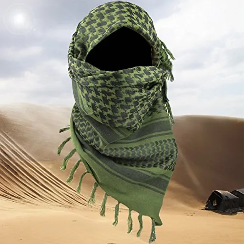 FREE SOLDIER Scarf Military Shemagh Tactical Desert Keffiyeh Head Neck Scarf Arab Wrap with Tassel 43x43 inches (Tan)