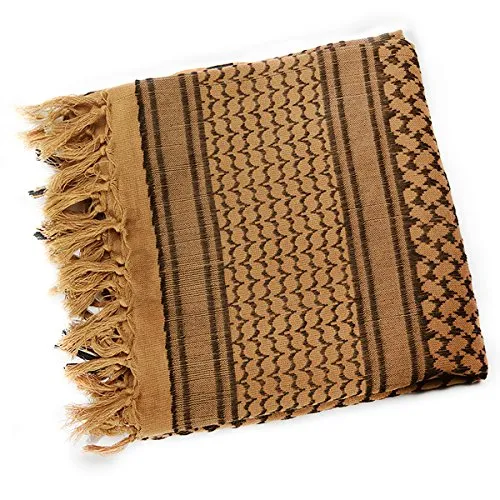 FREE SOLDIER Scarf Military Shemagh Tactical Desert Keffiyeh Head Neck Scarf Arab Wrap with Tassel 43x43 inches (Tan)