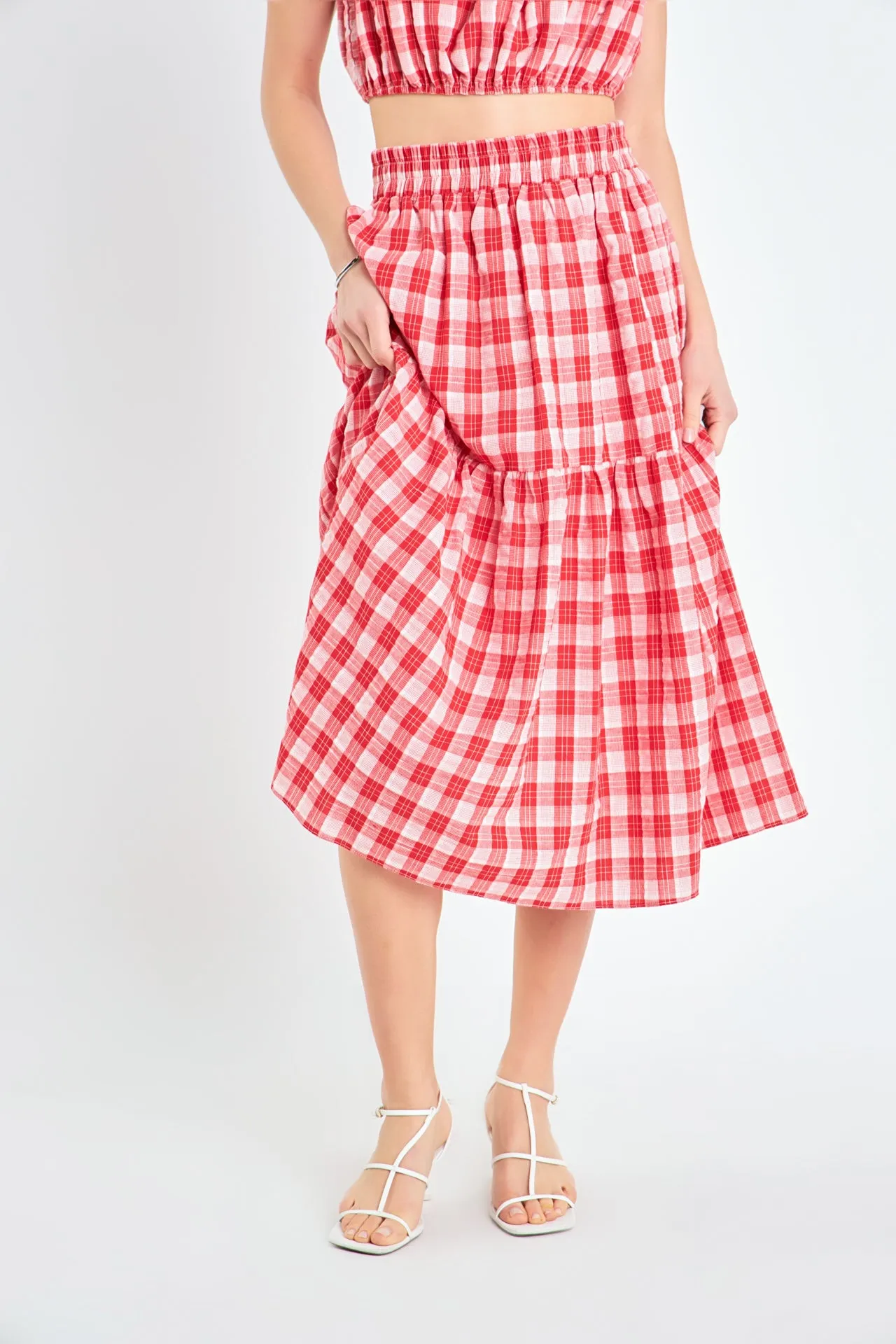 Gingham Midi Skirt