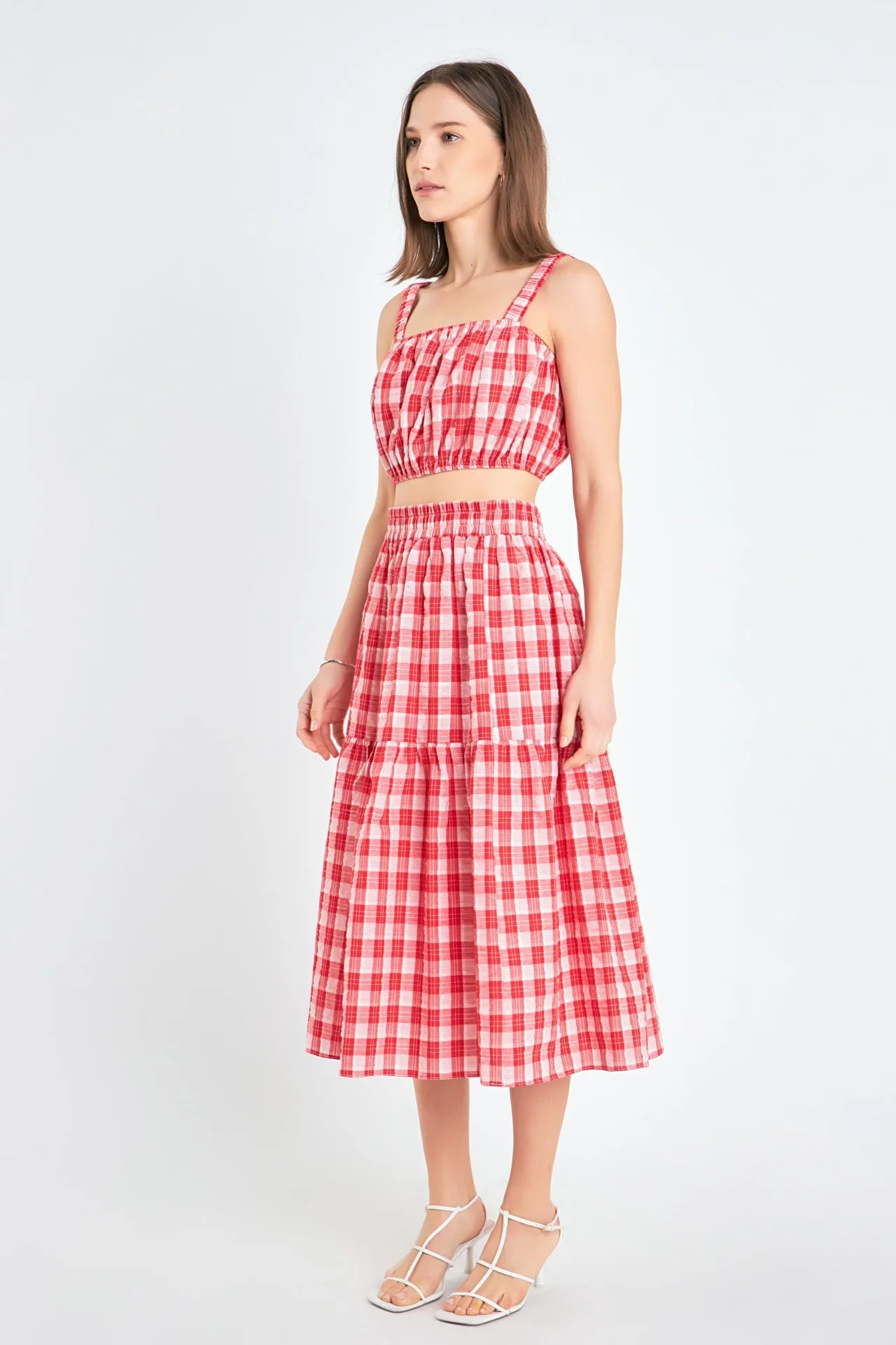 Gingham Midi Skirt