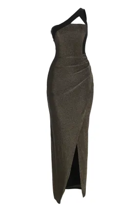 Gold Johan One Shoulder Maxi Dress