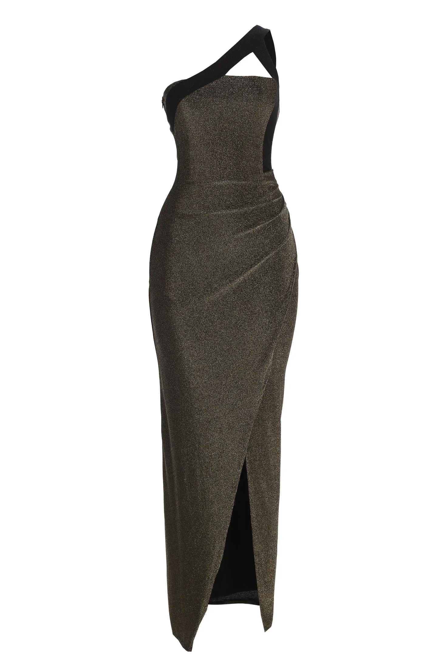 Gold Johan One Shoulder Maxi Dress