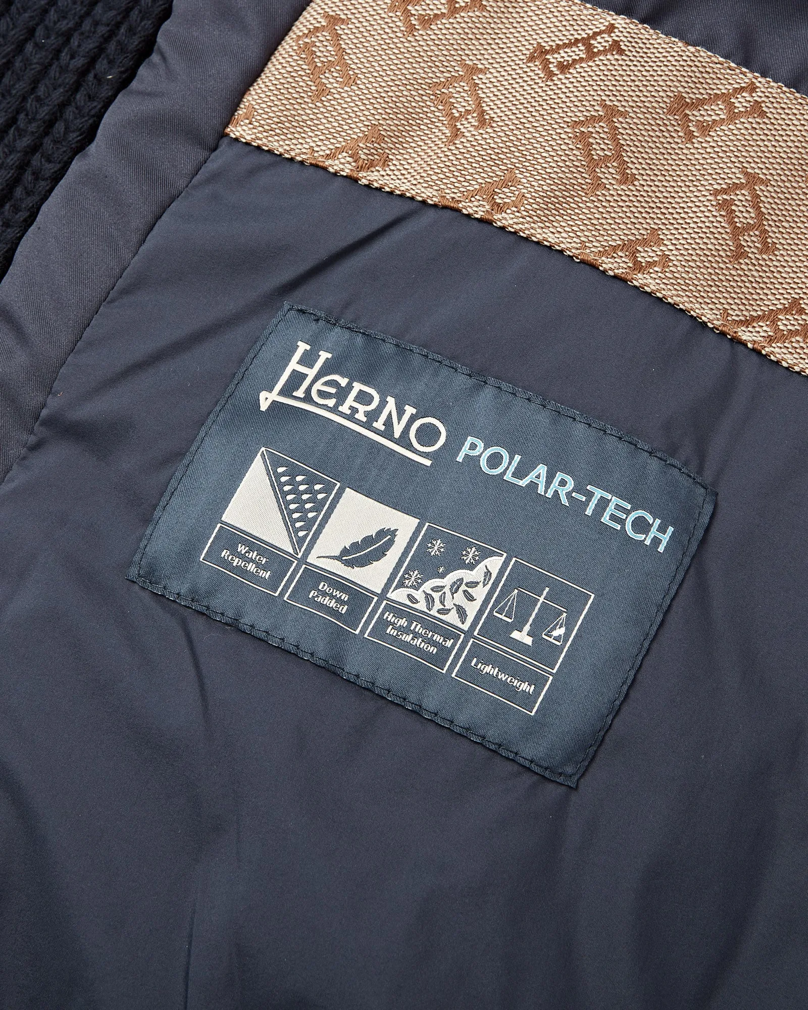 Herno Shawl Collar Quilted Jacket (Navy)