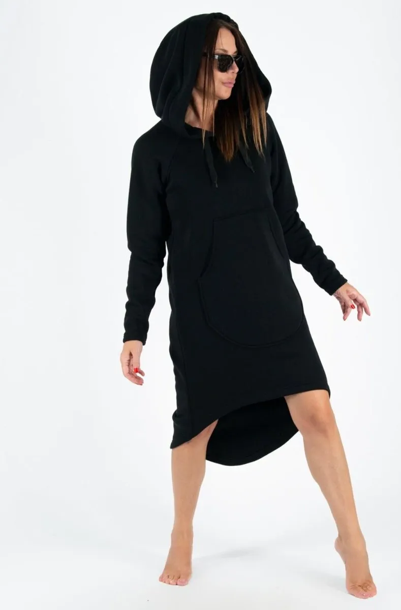 Hooded Asymmetric Dress TAYLOR