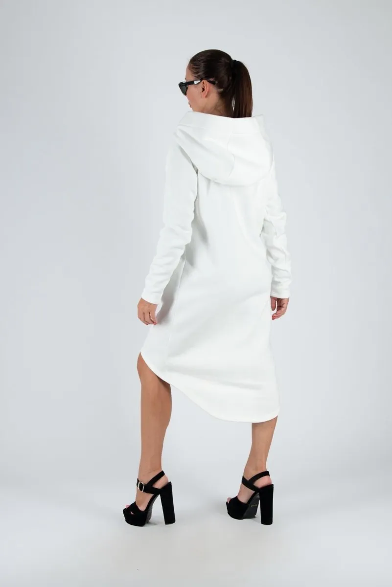 Hooded Asymmetric Dress TAYLOR