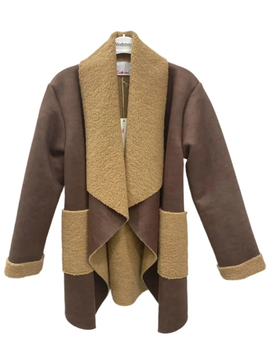 Italian Coat With Teddy Lining And Shawl Collar One Size