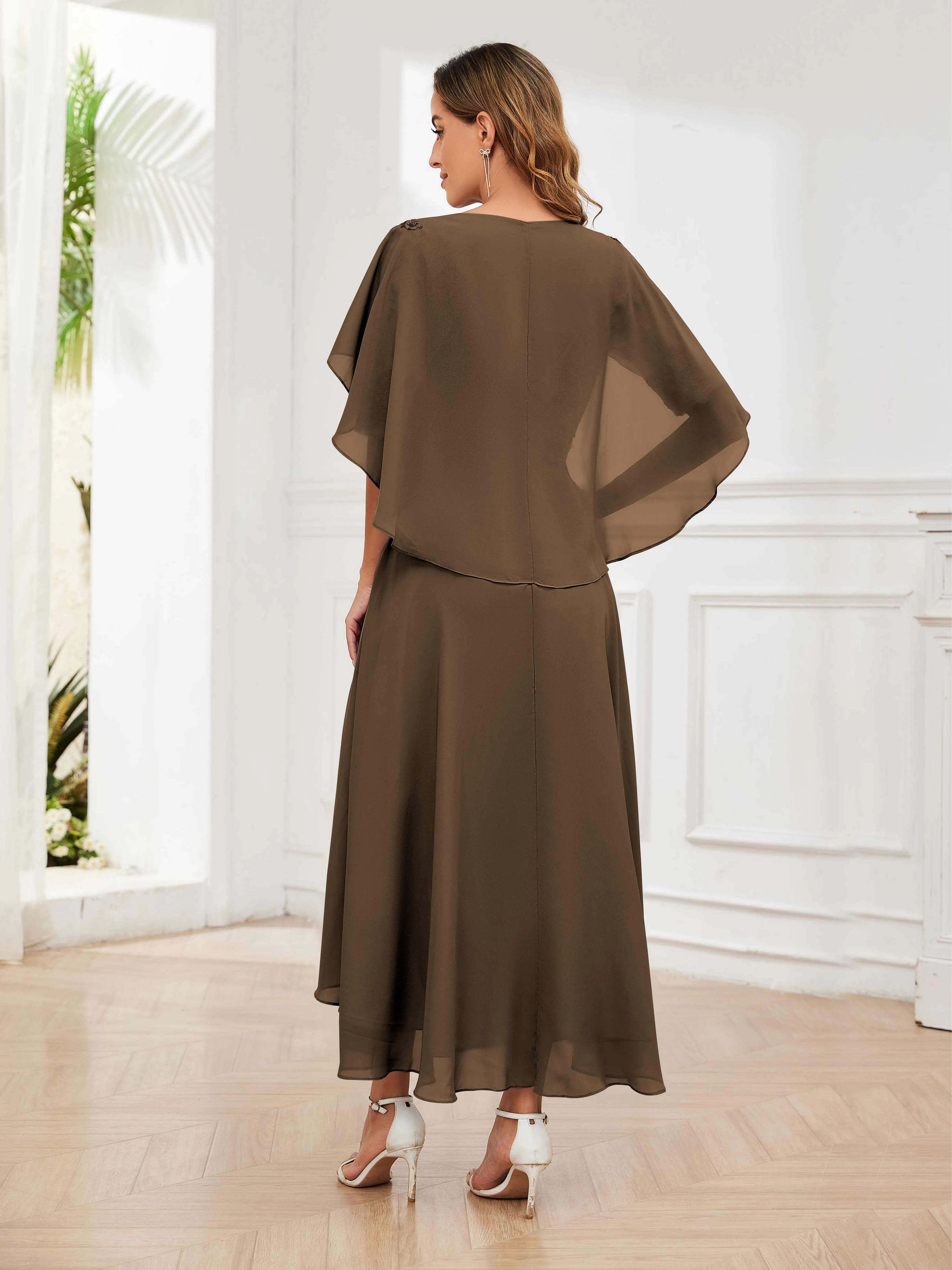 Jaliyah Trendy Illusion Lace Chiffon High Low Mother of the Bride Dresses
