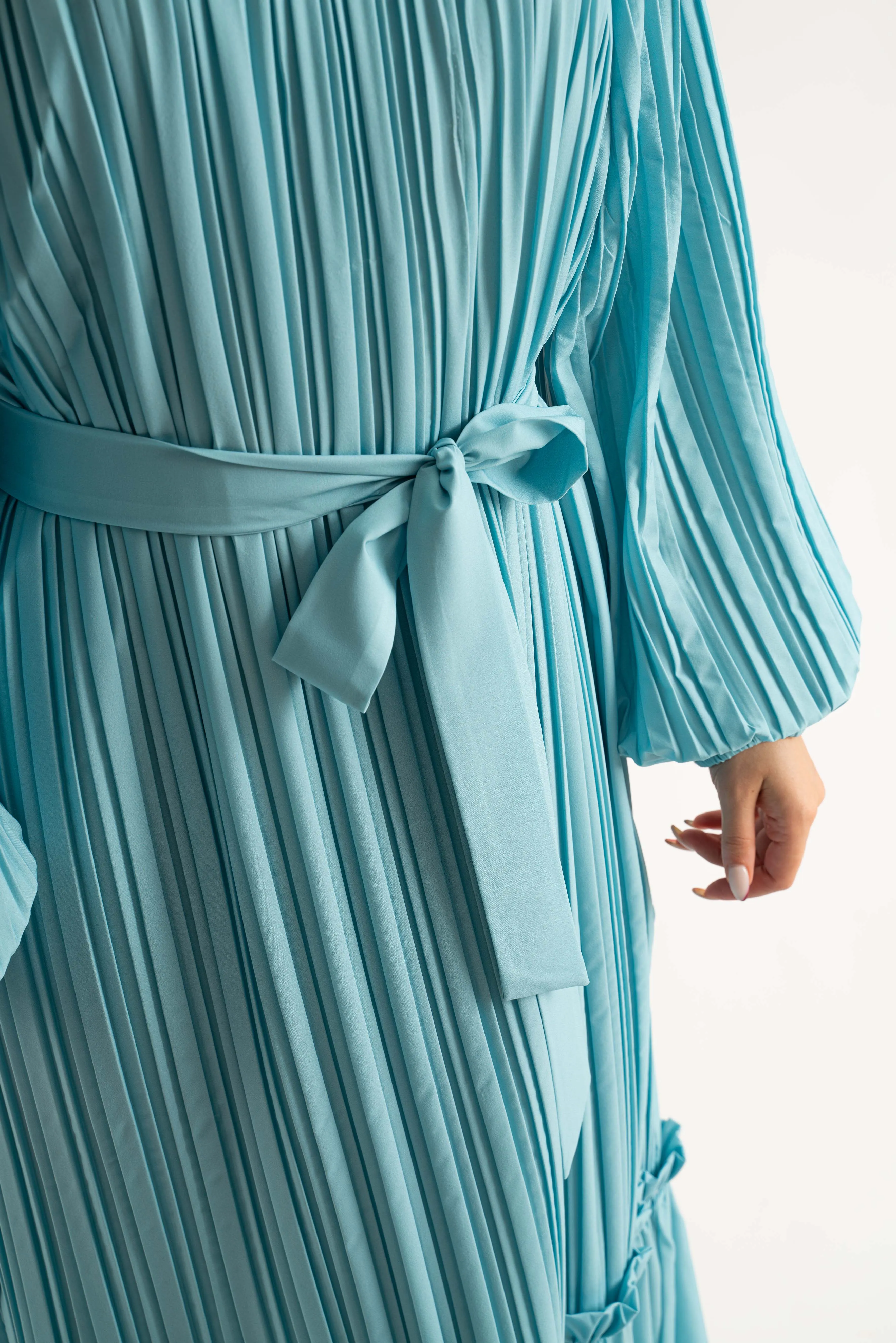 Jewel Pleat Maxi Dress Sea Green