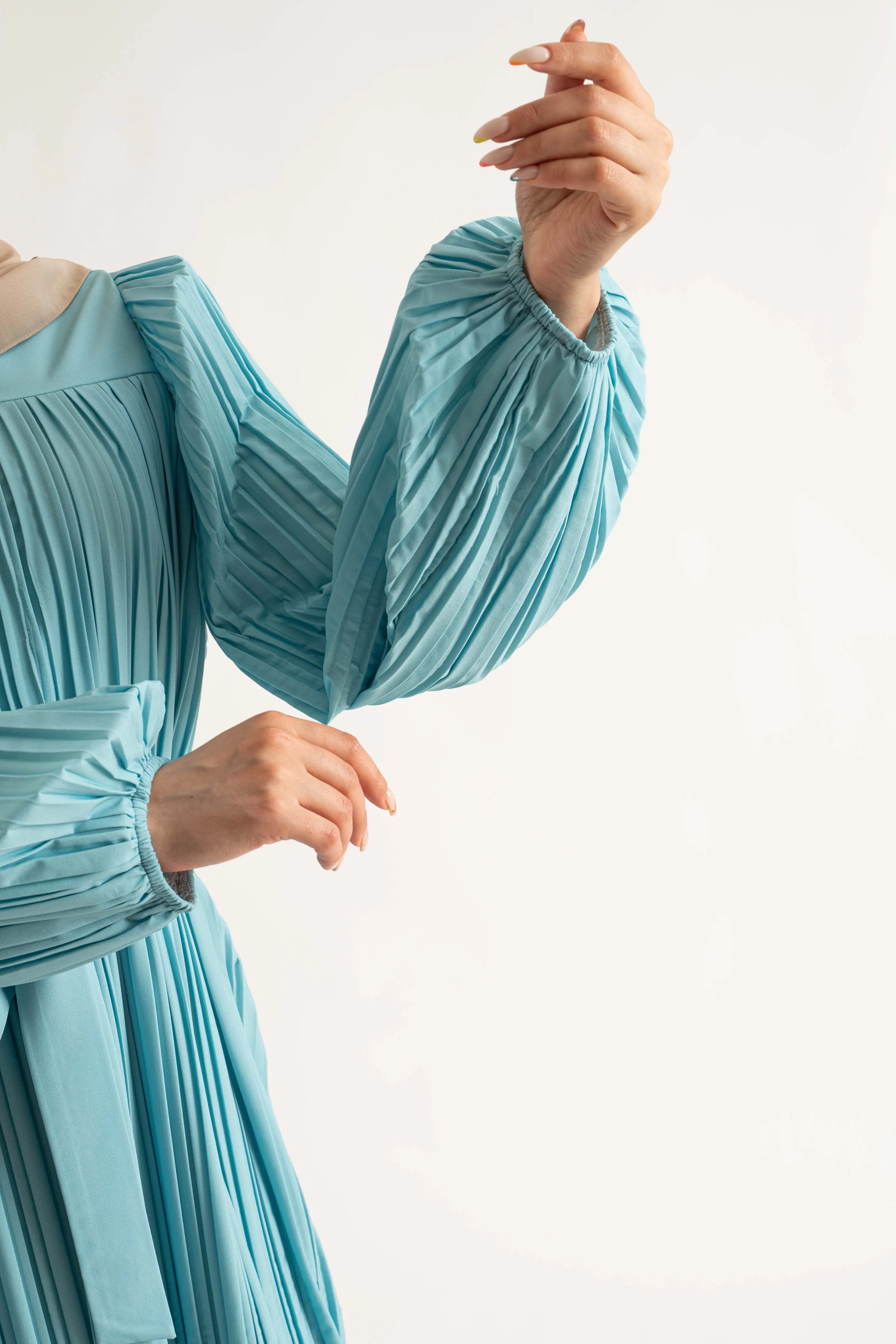 Jewel Pleat Maxi Dress Sea Green