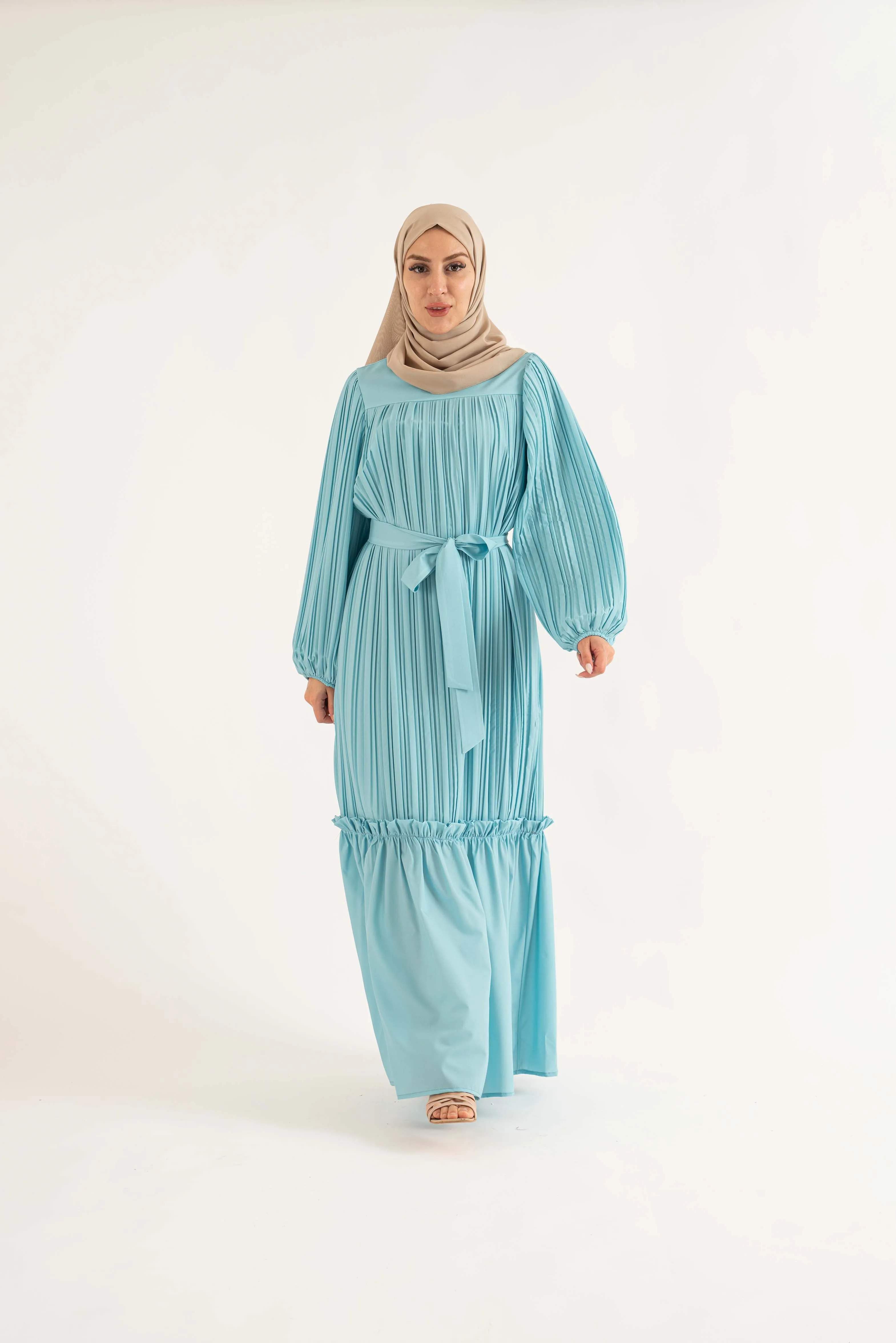 Jewel Pleat Maxi Dress Sea Green