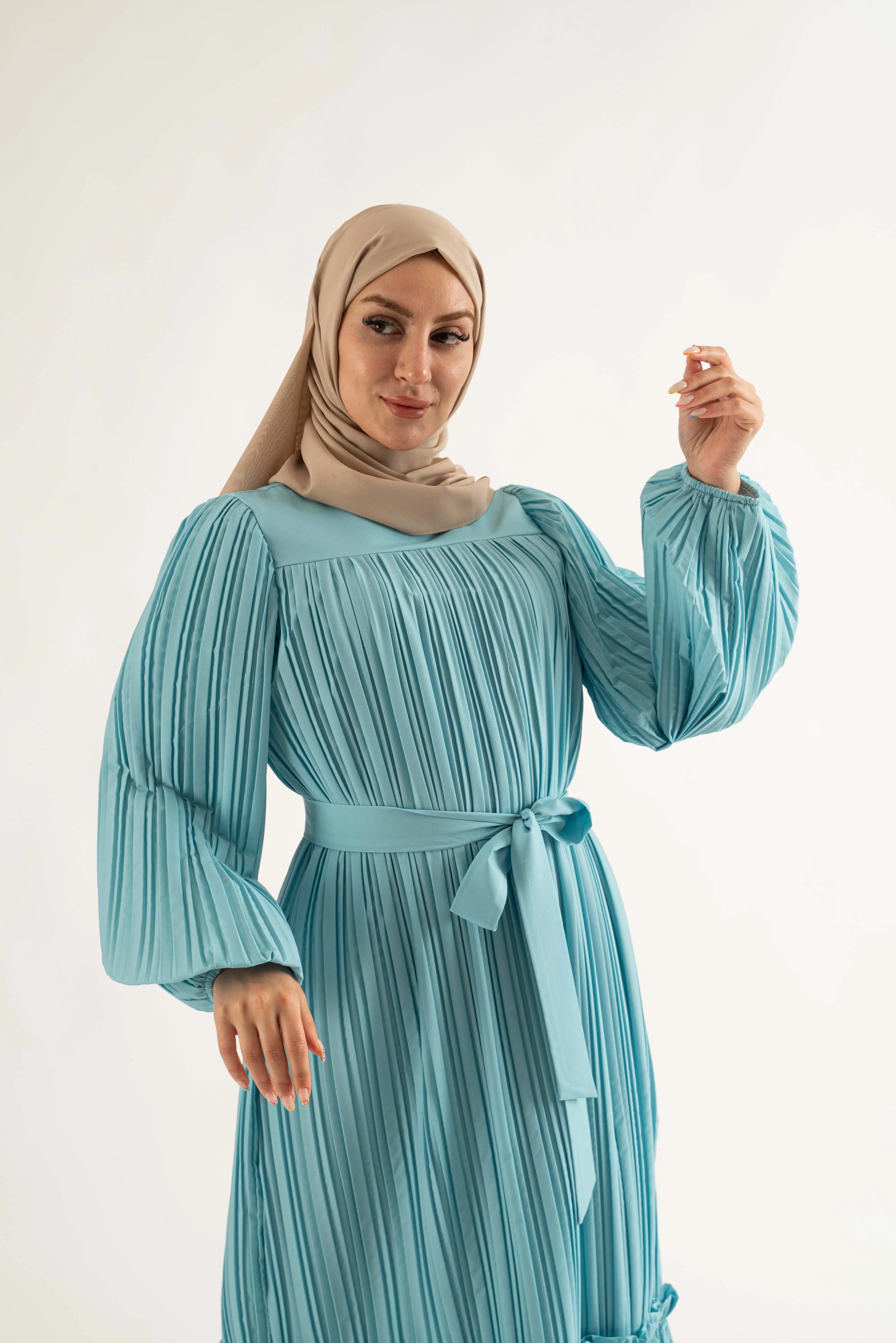 Jewel Pleat Maxi Dress Sea Green