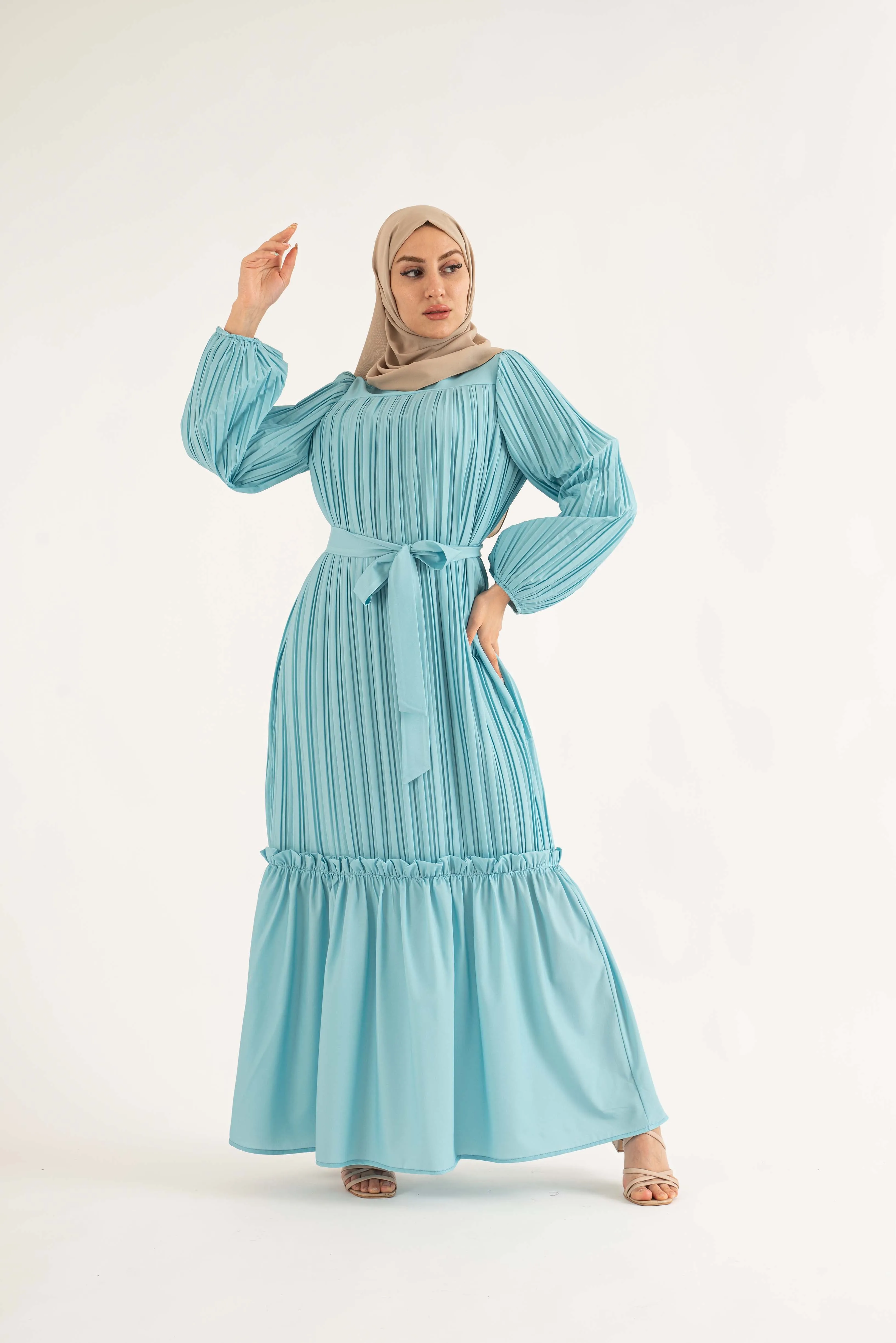 Jewel Pleat Maxi Dress Sea Green