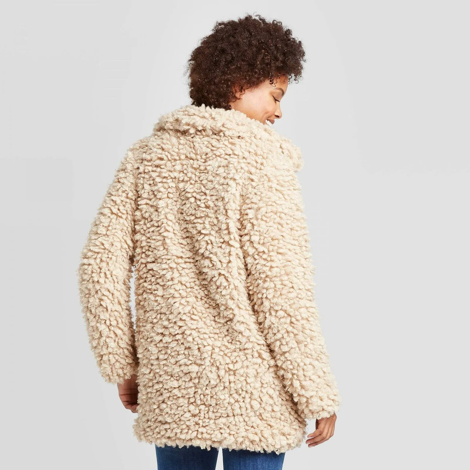 Knox Rose Women's Faux Fur Snap Front Jacket Brown XL