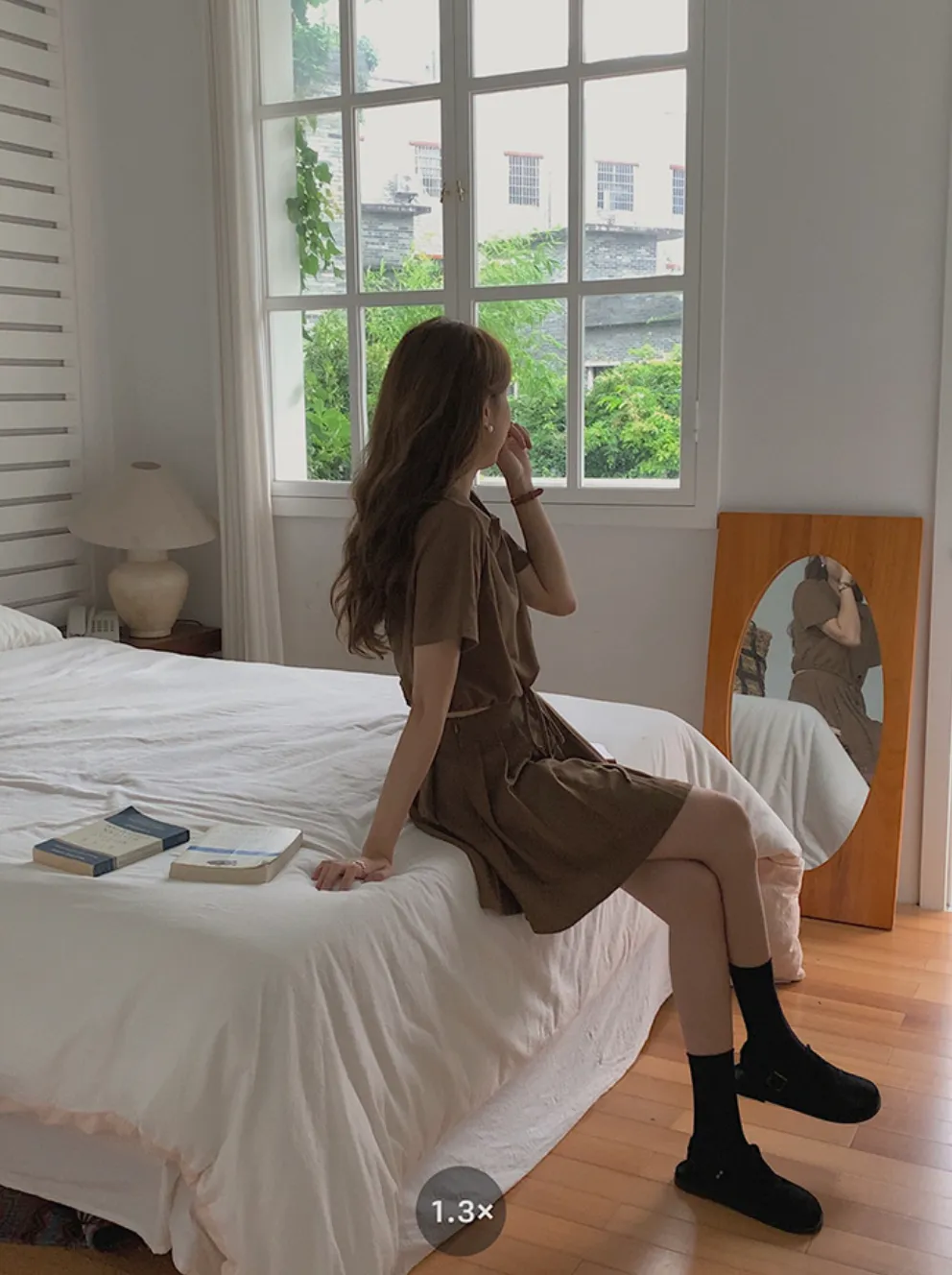 [Korean Style] Crop Polo Top Pleated Mini Skirt 2 pc Set