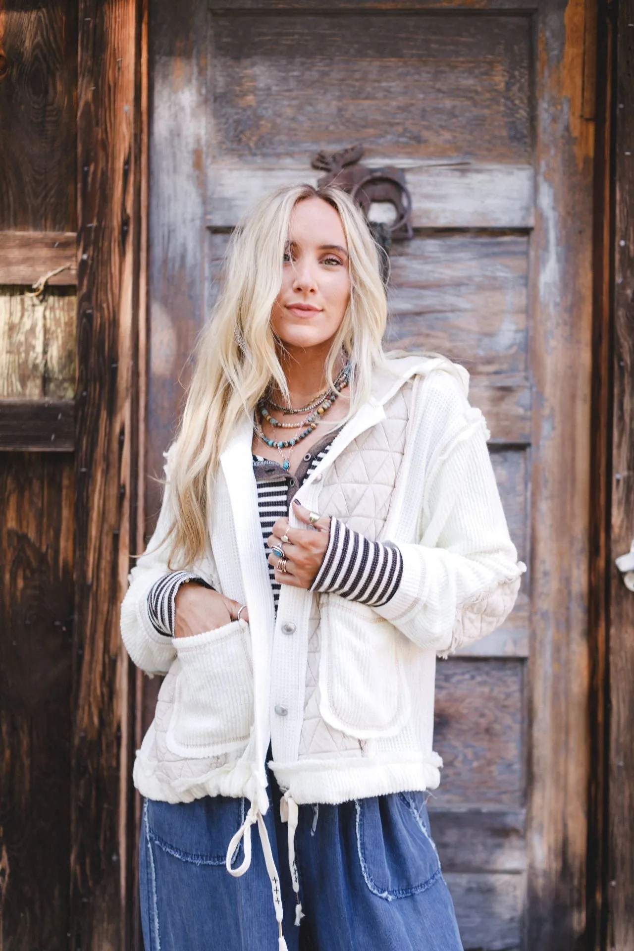 Leighton Button Up Jacket - Cream
