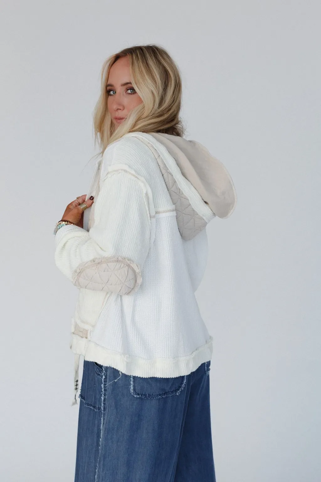 Leighton Button Up Jacket - Cream