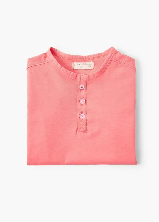 Mango Baby Boys Henley Cotton T-Shirt
