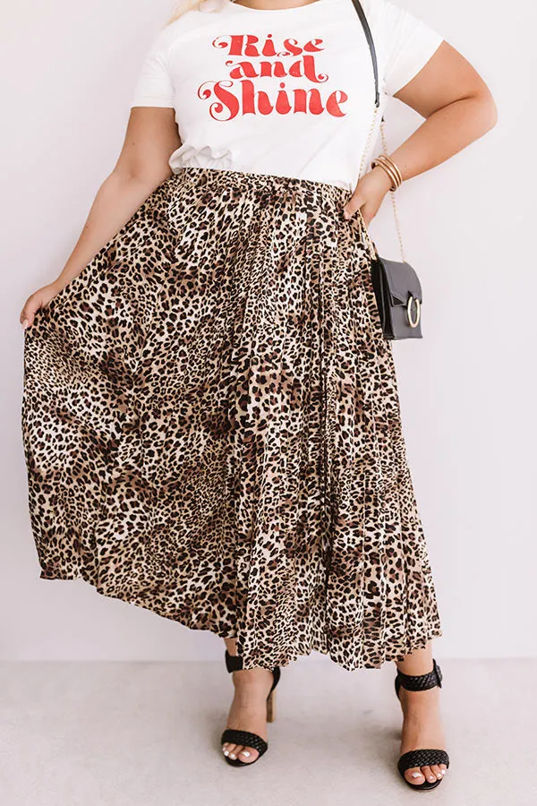 Meet Me In Manhattan Leopard Skirt In Brown Curves