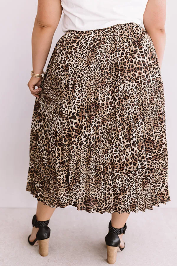 Meet Me In Manhattan Leopard Skirt In Brown Curves