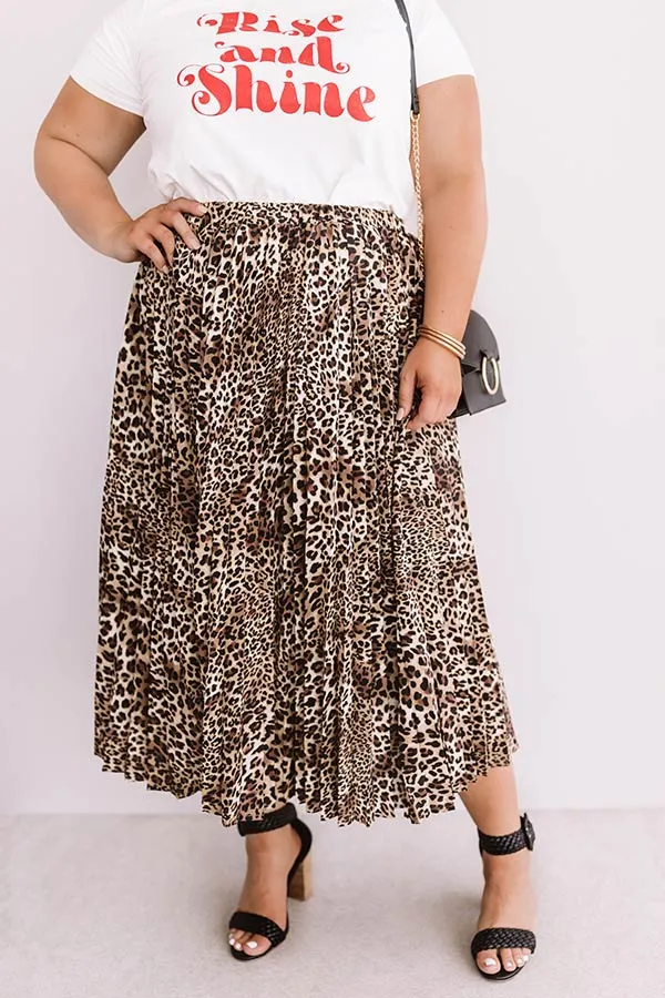 Meet Me In Manhattan Leopard Skirt In Brown Curves