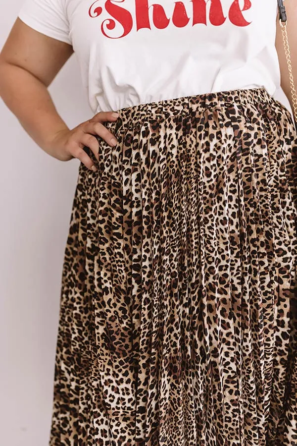 Meet Me In Manhattan Leopard Skirt In Brown Curves