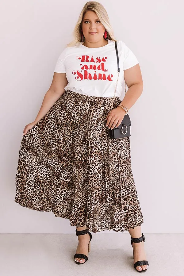 Meet Me In Manhattan Leopard Skirt In Brown Curves