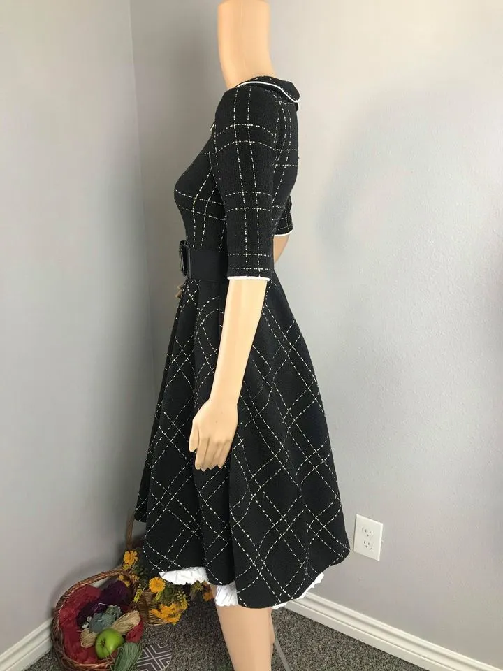 Meghan Dress in Tweed plaid patterns size S